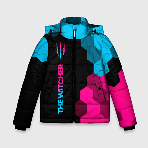 Зимняя куртка для мальчика The Witcher - neon gradient: по-вертикали / 3D-Черный – фото 1