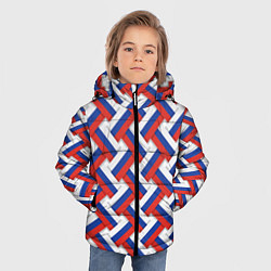 Куртка зимняя для мальчика Россия - плетёнка, цвет: 3D-светло-серый — фото 2