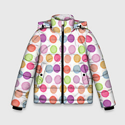 Куртка зимняя для мальчика Цветные кружочки, цвет: 3D-светло-серый
