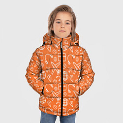 Куртка зимняя для мальчика Оранжевое путешествие, цвет: 3D-черный — фото 2
