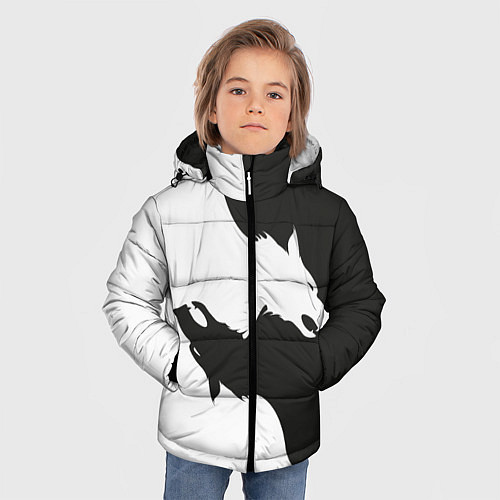 Зимняя куртка для мальчика Волк инь ян / 3D-Красный – фото 3