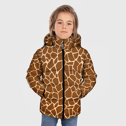 Зимняя куртка для мальчика Пятнистая шкура жирафа / 3D-Красный – фото 3