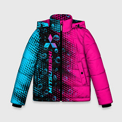 Куртка зимняя для мальчика Mitsubishi - neon gradient: по-вертикали, цвет: 3D-черный