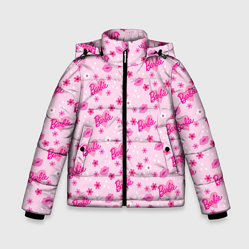 Зимняя куртка для мальчика Барби, сердечки и цветочки / 3D-Черный – фото 1