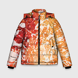 Куртка зимняя для мальчика Текстура - White on orange, цвет: 3D-светло-серый