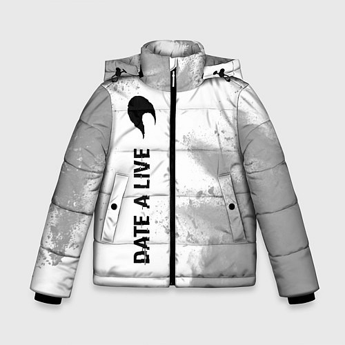 Зимняя куртка для мальчика Date A Live glitch на светлом фоне: по-вертикали / 3D-Черный – фото 1