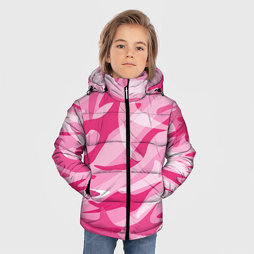 Зимняя куртка для мальчика Камуфляж в розовом / 3D-Красный – фото 3