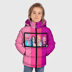 Куртка зимняя для мальчика Группа Black pink на фоне оттенков розового, цвет: 3D-красный — фото 2