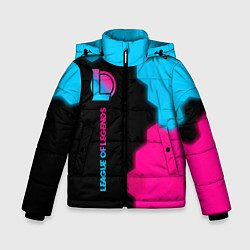 Куртка зимняя для мальчика League of Legends - neon gradient: по-вертикали, цвет: 3D-черный