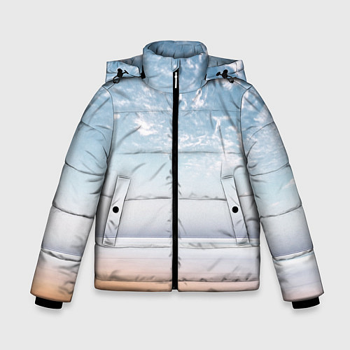 Зимняя куртка для мальчика Песчаный пляж и красивое небо / 3D-Черный – фото 1