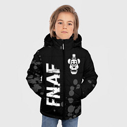 Куртка зимняя для мальчика FNAF glitch на темном фоне: надпись, символ, цвет: 3D-черный — фото 2