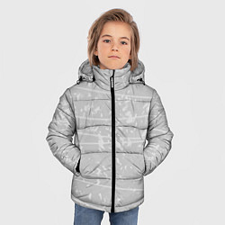 Куртка зимняя для мальчика Абстракция светло-серый, цвет: 3D-черный — фото 2