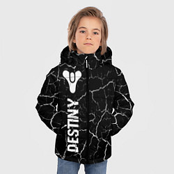 Куртка зимняя для мальчика Destiny glitch на темном фоне: по-вертикали, цвет: 3D-черный — фото 2