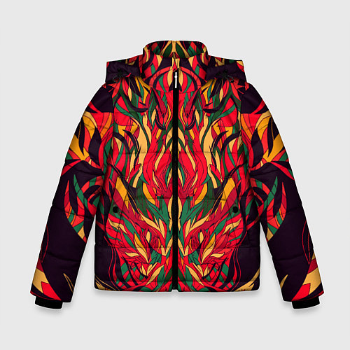 Зимняя куртка для мальчика Пожар в джунглях / 3D-Черный – фото 1