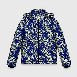 Куртка зимняя для мальчика Абстракция темно-синий, цвет: 3D-светло-серый