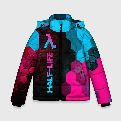 Зимняя куртка для мальчика Half-Life - neon gradient: по-вертикали / 3D-Черный – фото 1