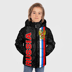 Куртка зимняя для мальчика Russia black style, цвет: 3D-светло-серый — фото 2