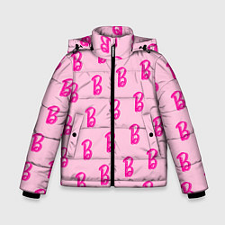 Куртка зимняя для мальчика Барби паттерн буква B, цвет: 3D-светло-серый