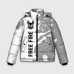 Куртка зимняя для мальчика Free Fire glitch на светлом фоне: по-вертикали, цвет: 3D-черный