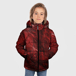Куртка зимняя для мальчика Текстура красная кожа, цвет: 3D-красный — фото 2