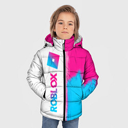 Куртка зимняя для мальчика Roblox neon gradient style: по-вертикали, цвет: 3D-черный — фото 2