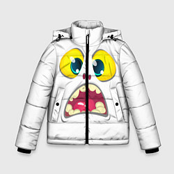 Куртка зимняя для мальчика Симпатичное мультяшное лицо монстра, цвет: 3D-красный