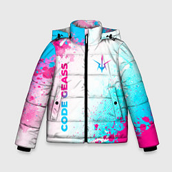 Куртка зимняя для мальчика Code Geass neon gradient style: надпись, символ, цвет: 3D-черный