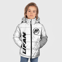 Куртка зимняя для мальчика Lifan speed на светлом фоне со следами шин: надпис, цвет: 3D-черный — фото 2