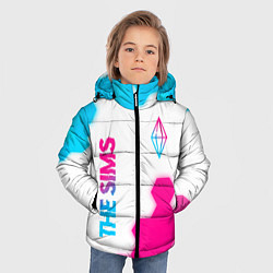 Куртка зимняя для мальчика The Sims neon gradient style: надпись, символ, цвет: 3D-черный — фото 2