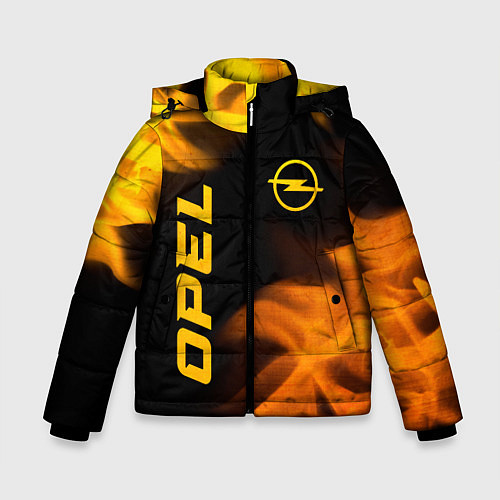 Зимняя куртка для мальчика Opel - gold gradient: надпись, символ / 3D-Черный – фото 1