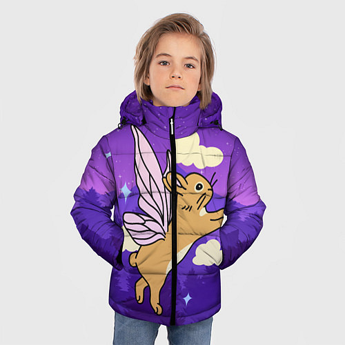 Зимняя куртка для мальчика Лунный кролик с крыльями / 3D-Светло-серый – фото 3