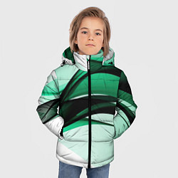 Куртка зимняя для мальчика White green black, цвет: 3D-светло-серый — фото 2