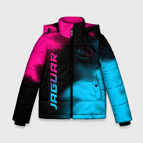 Зимняя куртка для мальчика Jaguar - neon gradient: надпись, символ / 3D-Черный – фото 1