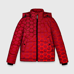 Куртка зимняя для мальчика Сотовый красный градиент, цвет: 3D-черный