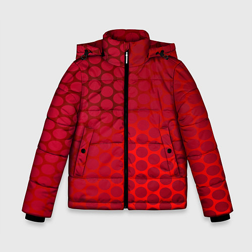 Зимняя куртка для мальчика Сотовый красный градиент / 3D-Черный – фото 1