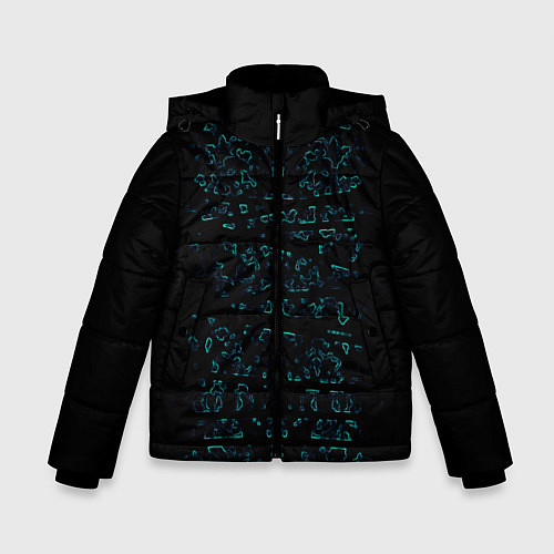 Зимняя куртка для мальчика Абстракция чёрные узоры / 3D-Черный – фото 1