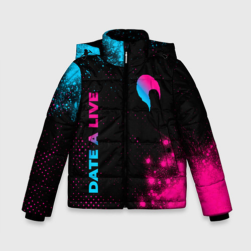 Зимняя куртка для мальчика Date A Live - neon gradient: надпись, символ / 3D-Черный – фото 1