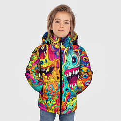 Куртка зимняя для мальчика Космические зубастые чудовища, цвет: 3D-черный — фото 2