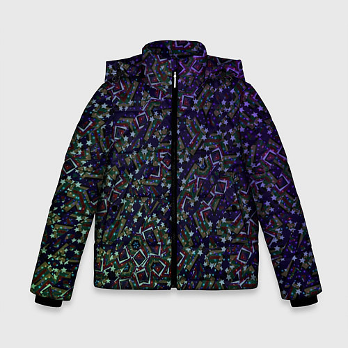 Зимняя куртка для мальчика Космический треш / 3D-Черный – фото 1