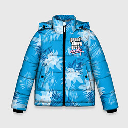 Куртка зимняя для мальчика Цветочный паттерн - GTA vice city, цвет: 3D-черный