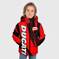 Куртка зимняя для мальчика Ducati - красные волны, цвет: 3D-светло-серый — фото 2
