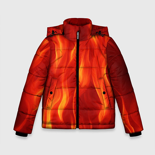 Зимняя куртка для мальчика Огонь рыжий / 3D-Черный – фото 1