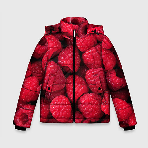 Зимняя куртка для мальчика Малина - паттерн / 3D-Черный – фото 1