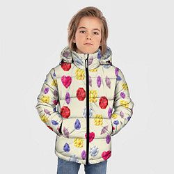 Куртка зимняя для мальчика Минералы и кристаллы, цвет: 3D-черный — фото 2