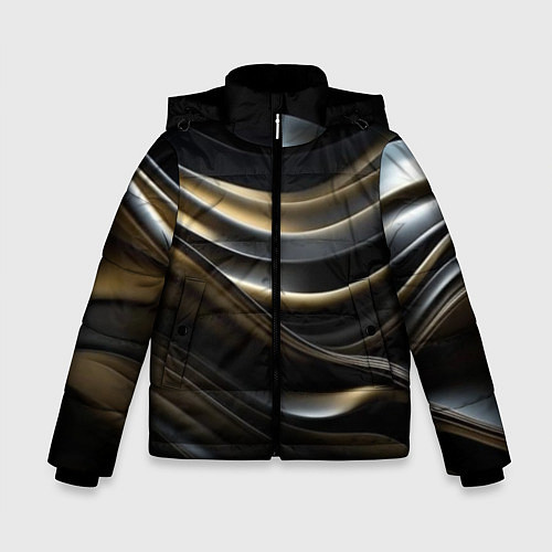 Зимняя куртка для мальчика Чёрно-золотой градиент / 3D-Светло-серый – фото 1