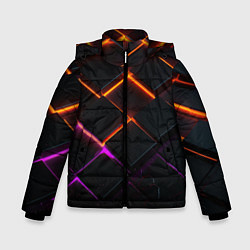 Куртка зимняя для мальчика Неоновые световые плиты, цвет: 3D-светло-серый