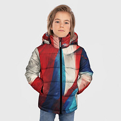 Куртка зимняя для мальчика Абстракция в цветах флага РФ, цвет: 3D-красный — фото 2