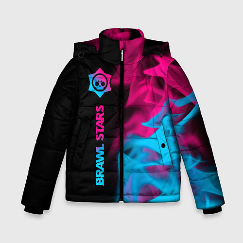 Зимняя куртка для мальчика Brawl Stars - neon gradient: по-вертикали / 3D-Черный – фото 1