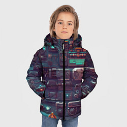 Куртка зимняя для мальчика Технические панели, цвет: 3D-черный — фото 2