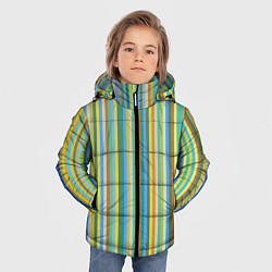 Куртка зимняя для мальчика Вертикальные разноцветные пполсы, цвет: 3D-черный — фото 2